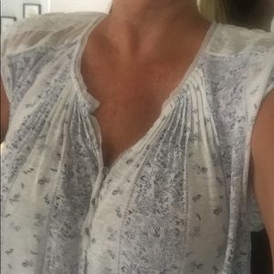 Lucky Brand blue print blouse